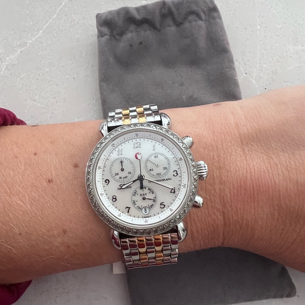 Women’s Diamond Michele Watch with two tone band - Picture 15 of 16